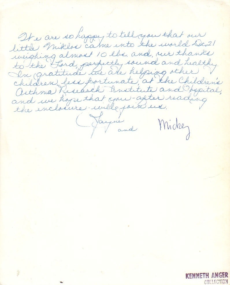 Jayne Mansfield RARE signed letter/photo (1 of 2)