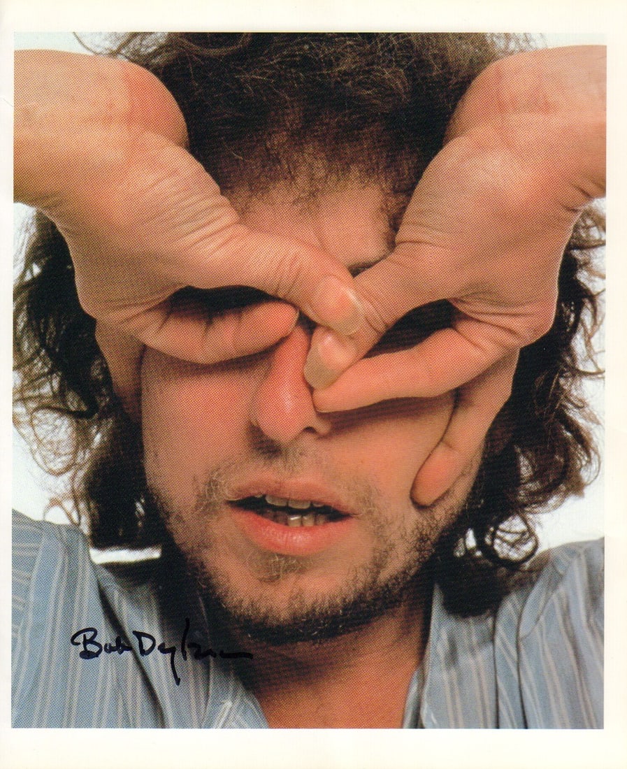 Bob Dylan signed RARE photograph: Taken from the coffee table book Rolling Stone the Photographs approx 12x12 signed with COA