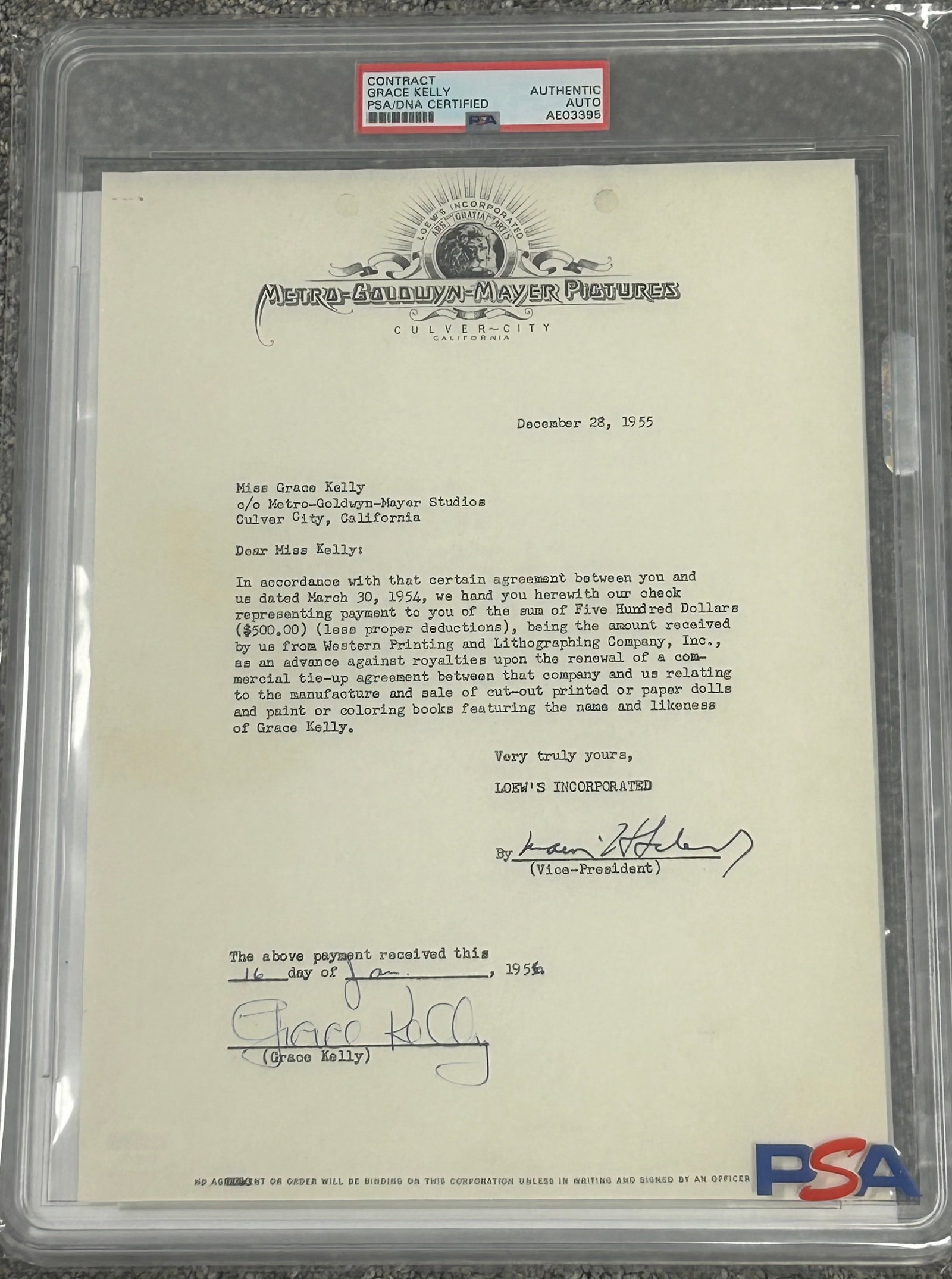 Grace Kelly contract (1 of 1)