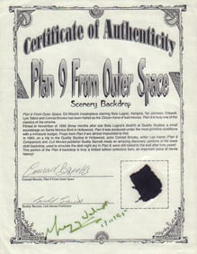 Plan Nine From Outerspace prop piece