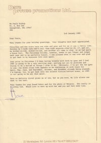 Dave Prowse Star Wars signed letter