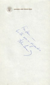 John F Kennedy signed Air Force One memo page