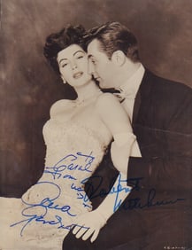 Ava Gardner and Robert Mitchum signed photograph