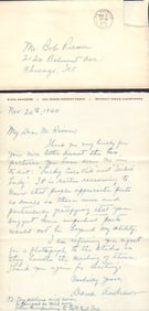 Dana Andrews rare early letter signed