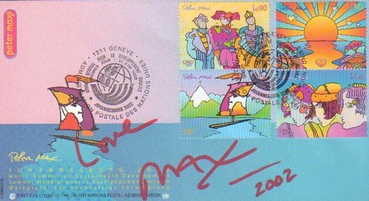 Peter Max signed FDC