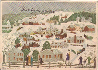 Grandmam Moses signed greeting card