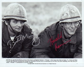 Stripes cast signed photograph