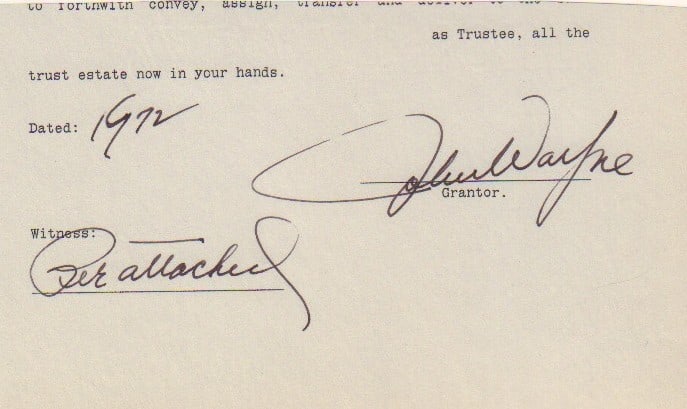John Wayne signature (1 of 1)