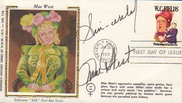 Mae West signed FDC (1 of 1)