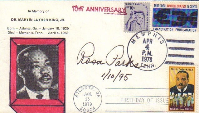 Rosa Parks signed FDC (1 of 1)