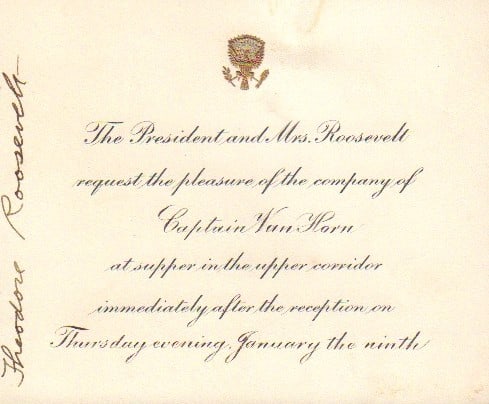 Theodore Roosevelt signed invitation (1 of 1)