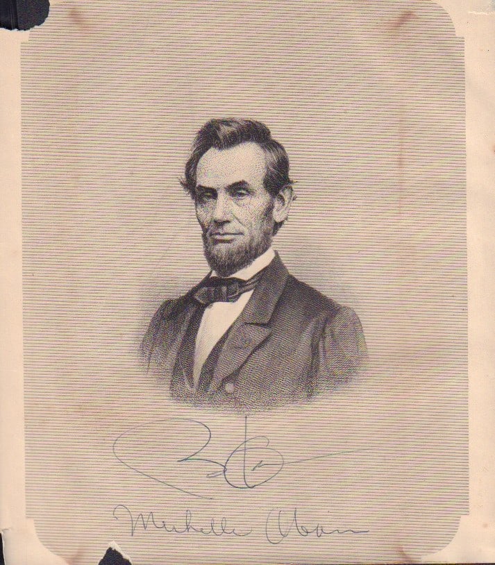 Obamas signed Lincoln (1 of 1)