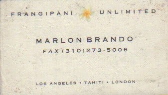 Marlon Brando personal business card (1 of 1)