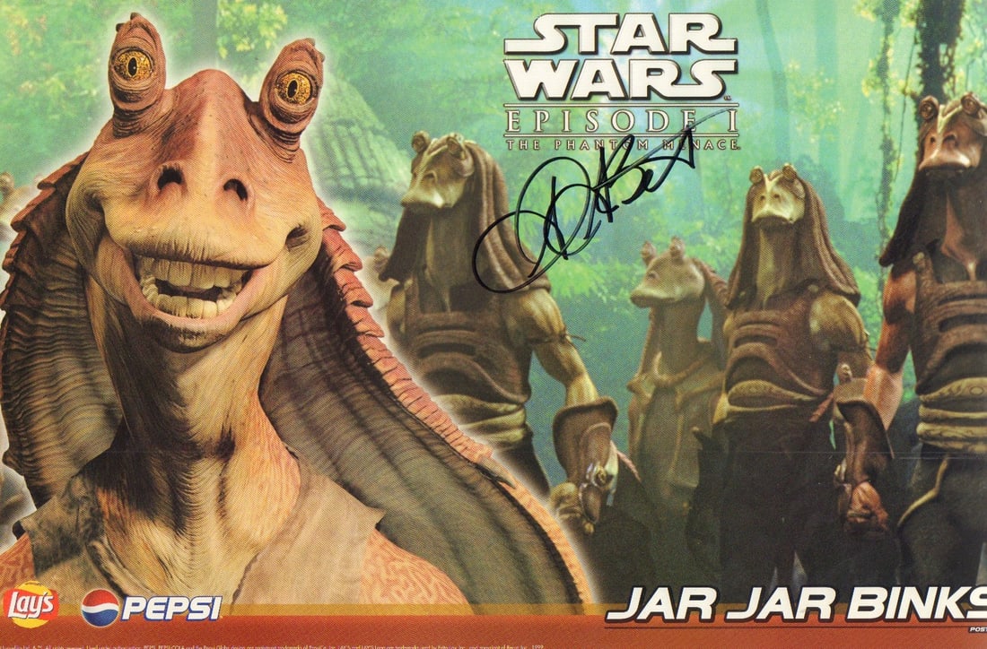 Ahmed Best signed Star Wars lobby poster (1 of 1)