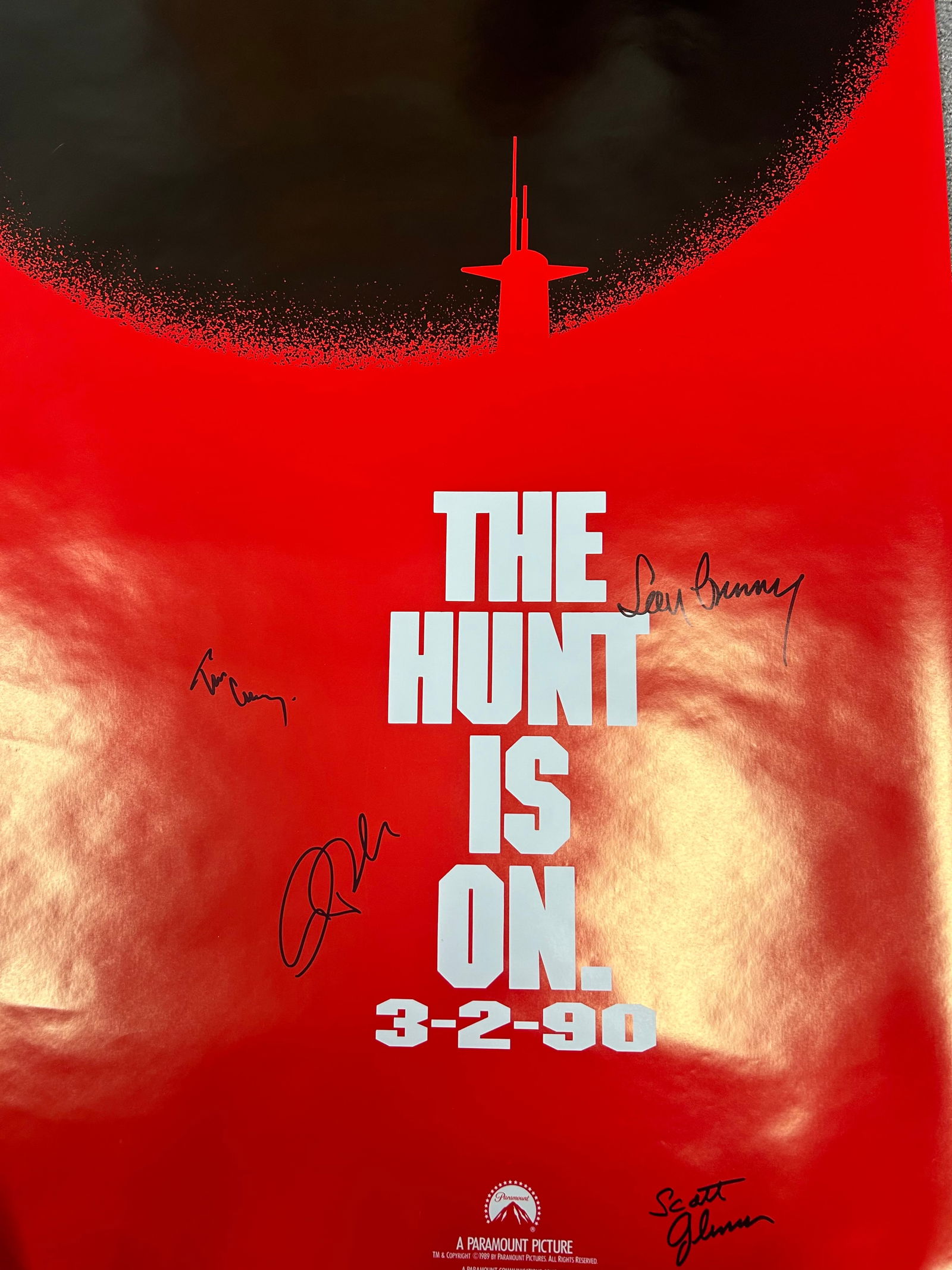 Hunt for Red October movie poster cast signed (1 of 1)