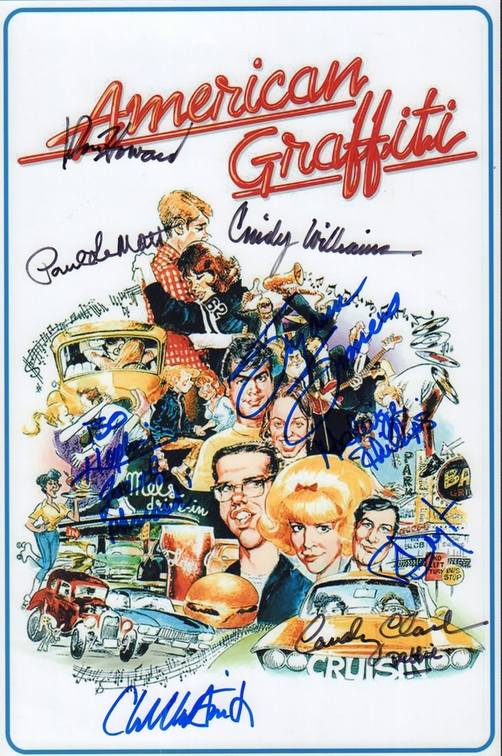 American Graffiti cast signed 11x17 poster (1 of 1)