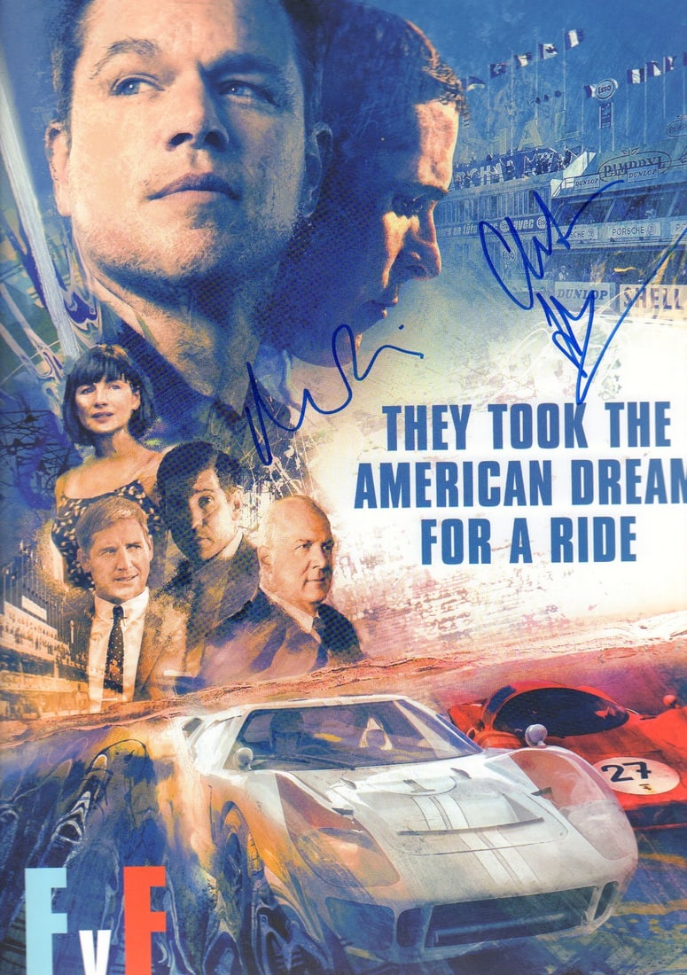 Ford vs Ferrari poster signed by cast (1 of 1)