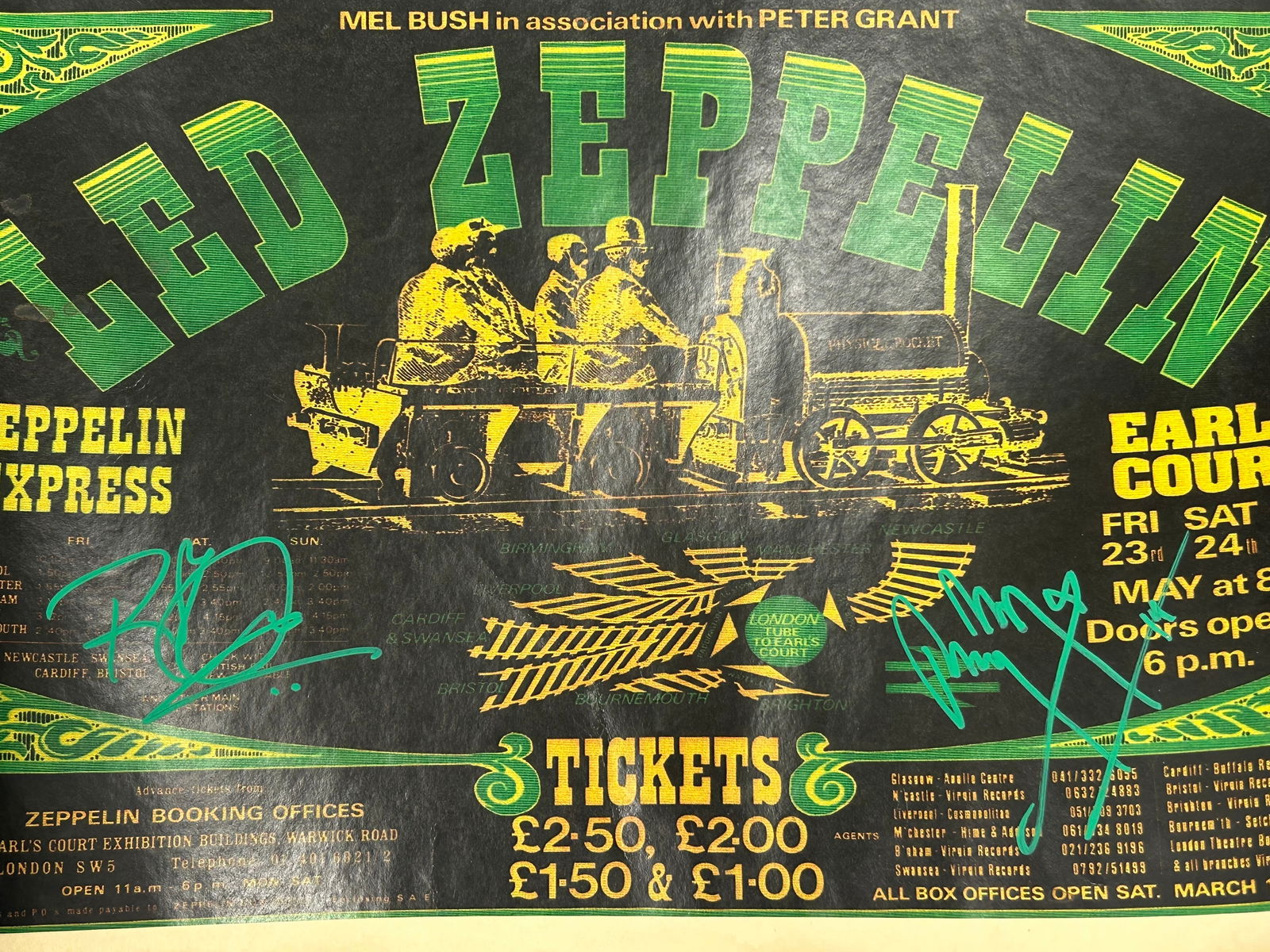 Led Zeppelin original concert poster signed (1 of 1)