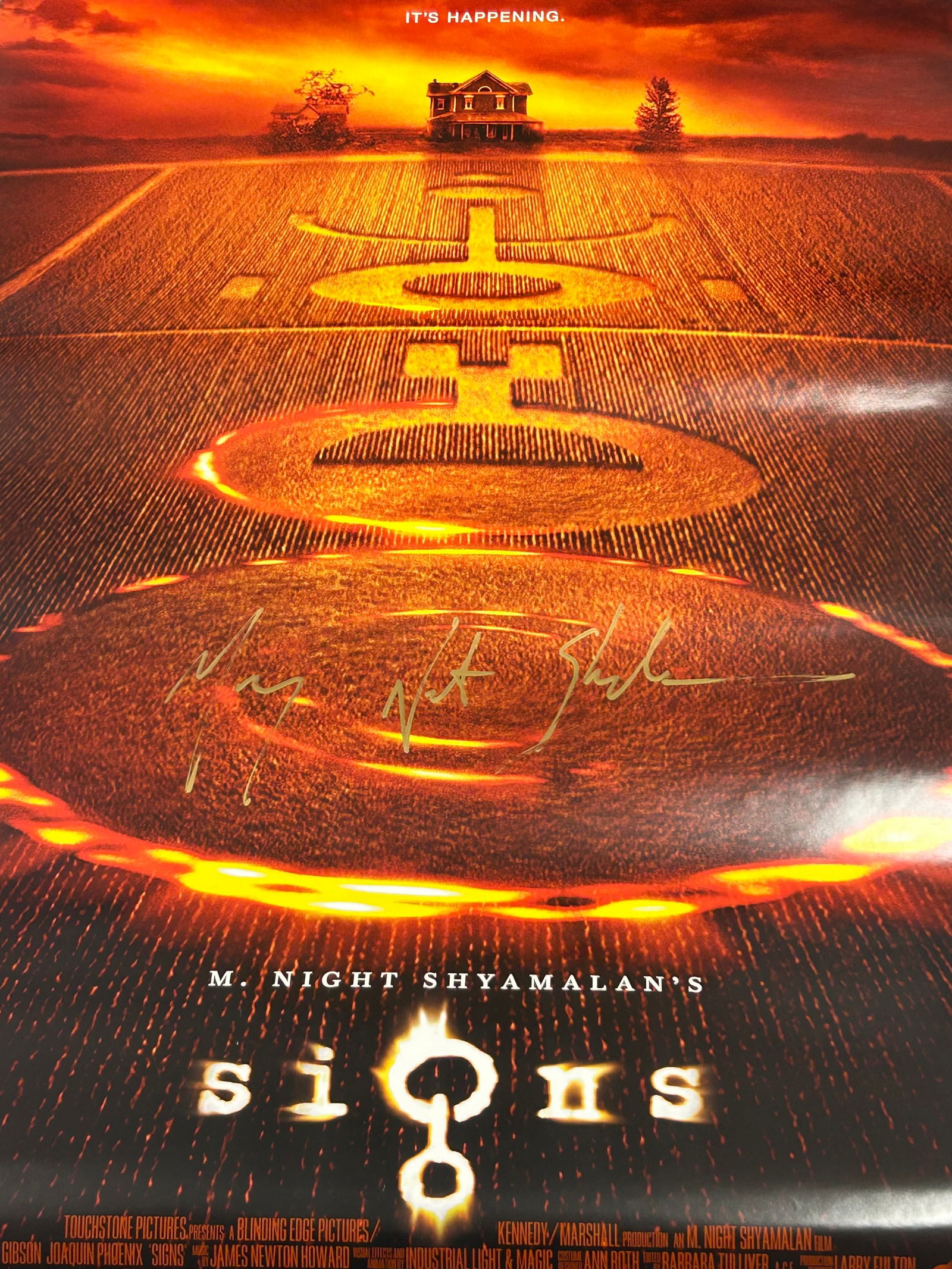 M. Knight Shyamalans SIGNS poster signed (1 of 1)