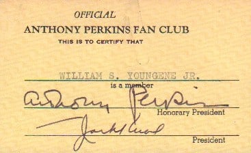 Anthony Perkins signed fan club card (1 of 1)