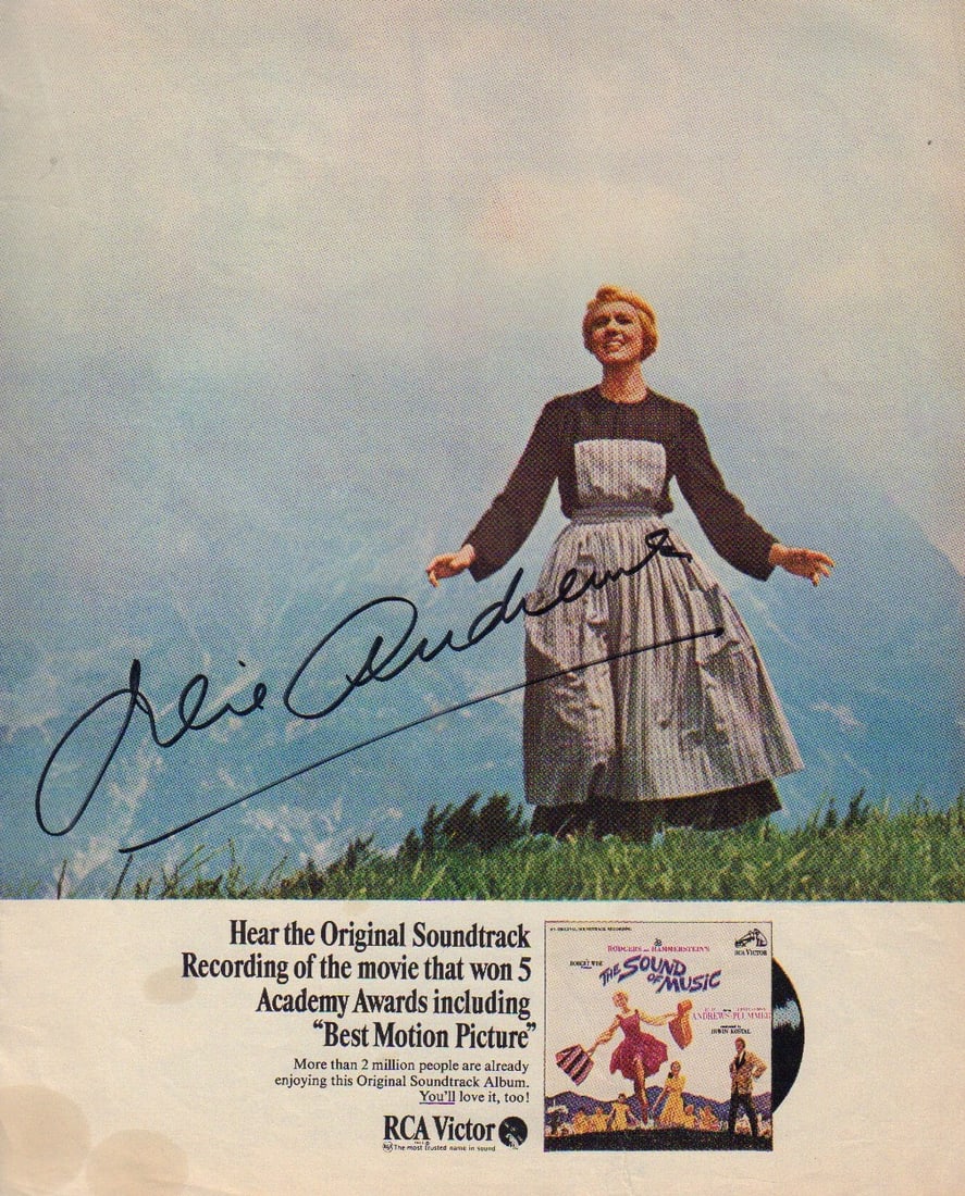Julie Andrews signed adbertisement (1 of 1)