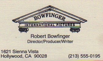 Bowfinger prop business card: A prop business card used by Eddie Murphy in the film obtained directly from the pro house who made them This item comes with a fully illustrated serial numbered letter of authenticity guaranteeing it