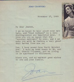 Joan Crawford letter