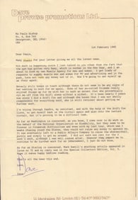 Dave Prowse rare letter
