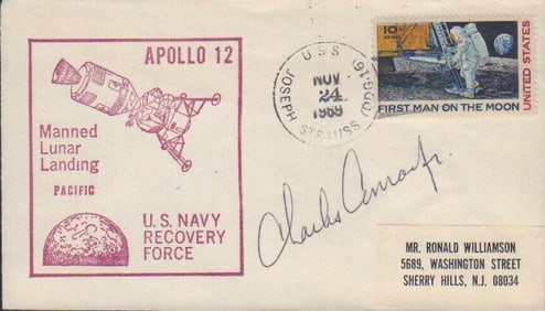 Charles Peter Conrad signed flight cover