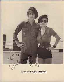 John Lennon signed photograph