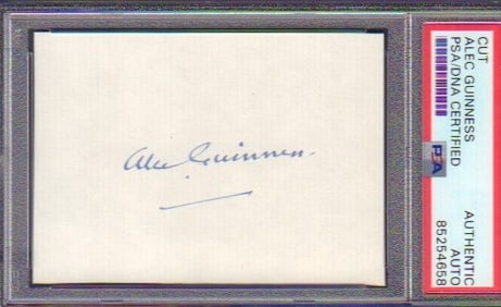 Alec Guiness signature PSA DNA slabbed