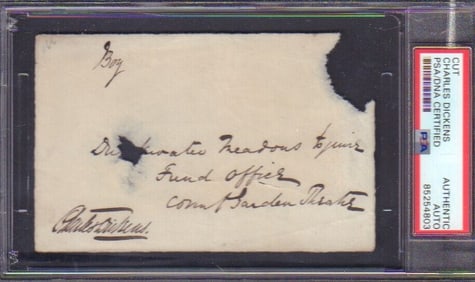 Charles Dickens envelope ranked and written PSA DNA slabbed