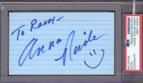 Anna Nicole signature PSA DNA slabbed