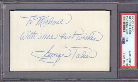 George Takei signature Star Trek PSA DNA Slabbed