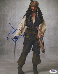 Johnny Depp Pirates signed photograph