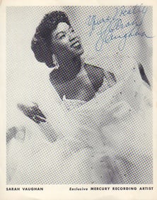 Sarah Vaughan signed photograph