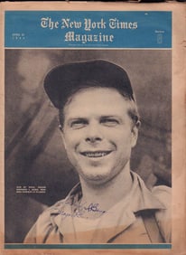 Major Richard Bong signed newspaper