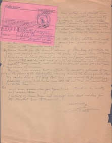 Alberta Vargas signed letter