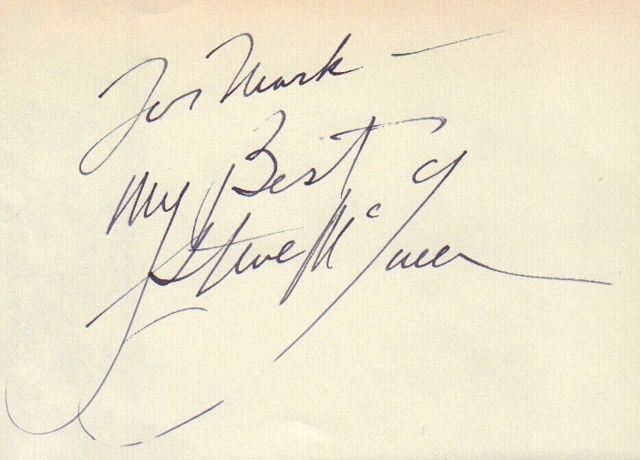 Steve McQueen rare signature (1 of 1)