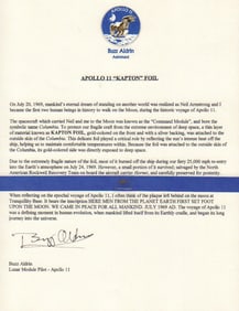 Apollo II space flown signed foil