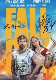 The Fall Guy premiere poster cast signed 11x17