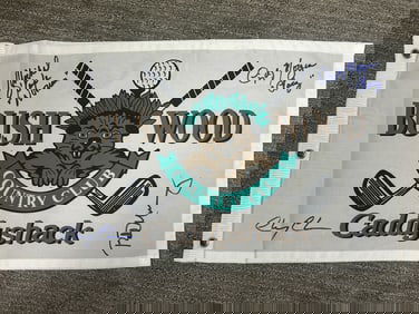 Caddyshack cast signed pin flag