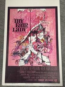 My Fair Lady original window poster signed Audrey Hepburn