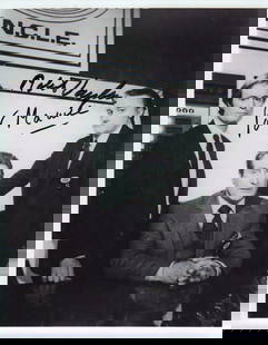 Man from UNCLE cast signed photograph: An unusual vintage Man from UNCLE still signed by Patrick MacNee and Robert Vaughn This item comes with a fully illustrated serial numbered letter of authenticity guaranteeing its authenticity for