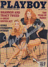 Shannon and Tracy Tweed signed Playboy cover