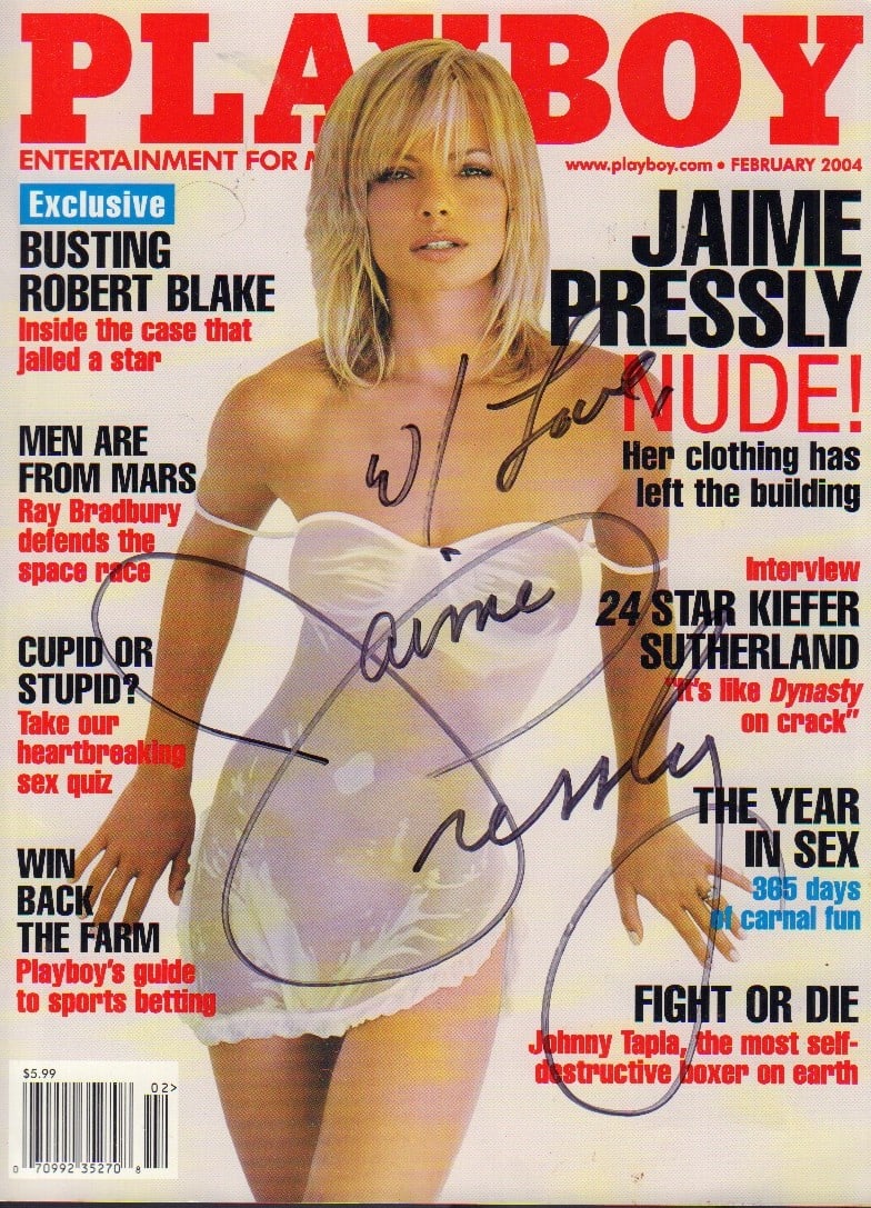 Jaime Pressly signed Playboy cover (1 of 1)