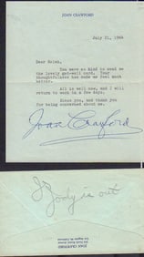 Joan Crawford signed letter