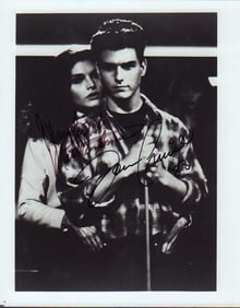 Tom Cruise and Mary Elizabeth Mastrantonio signed Color of Money photograph
