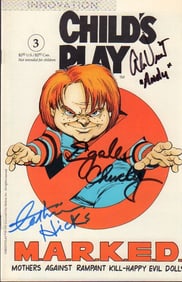 Chuck Childs Play cast signed comic book