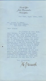 John Wannamker rare letter signed